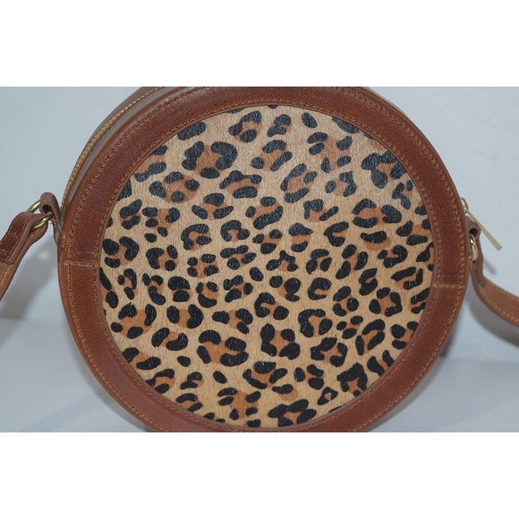 NEW Most Wanted USA Circle Crossbody Bag in Cheetah Calf Hair Brown Crossbody - Picture 6 of 14